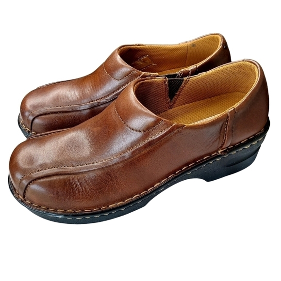 Eastland Tracie Womens Brown Leather Slip On Clog Shoe Size 10 Y2K 90 Academia - Picture 4 of 12